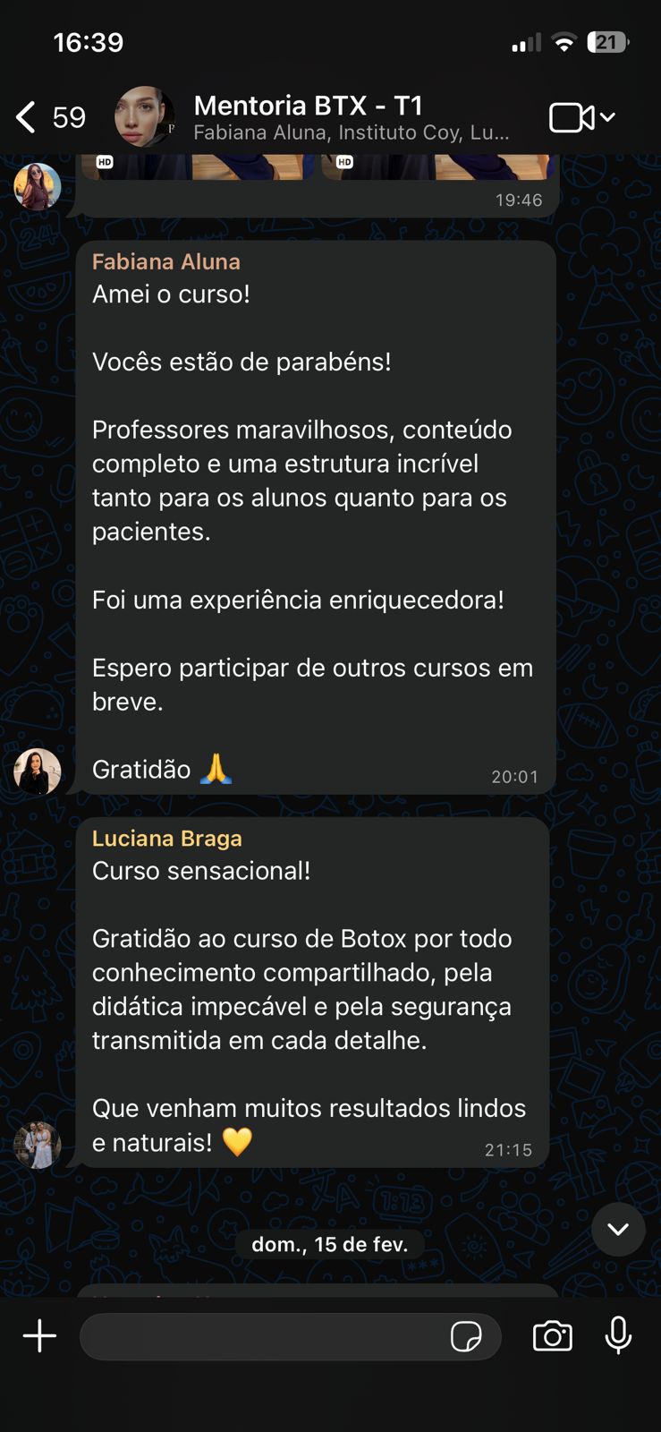 Depoimento de aluna da mentoria